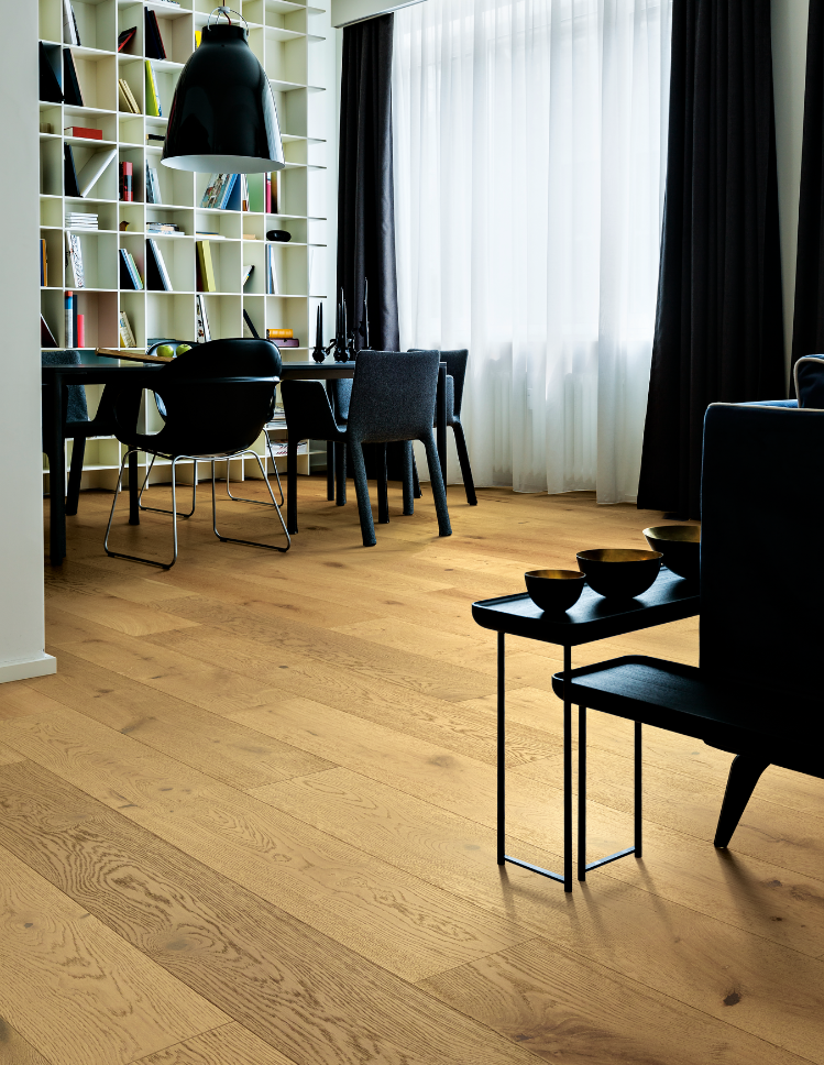 hardwood flooring in a living room