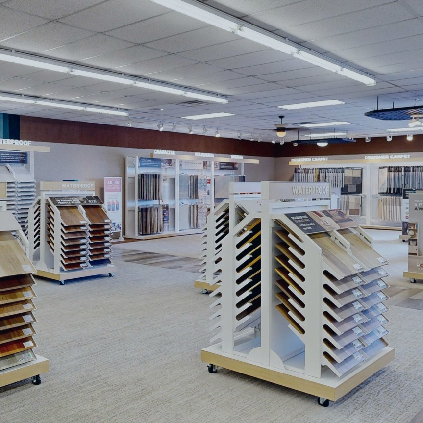Waterproof and carpet flooring displays