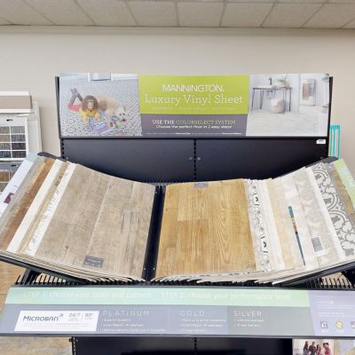 luxury sheet vinyl flooring display at Ann Arbor Carpets Flooring America